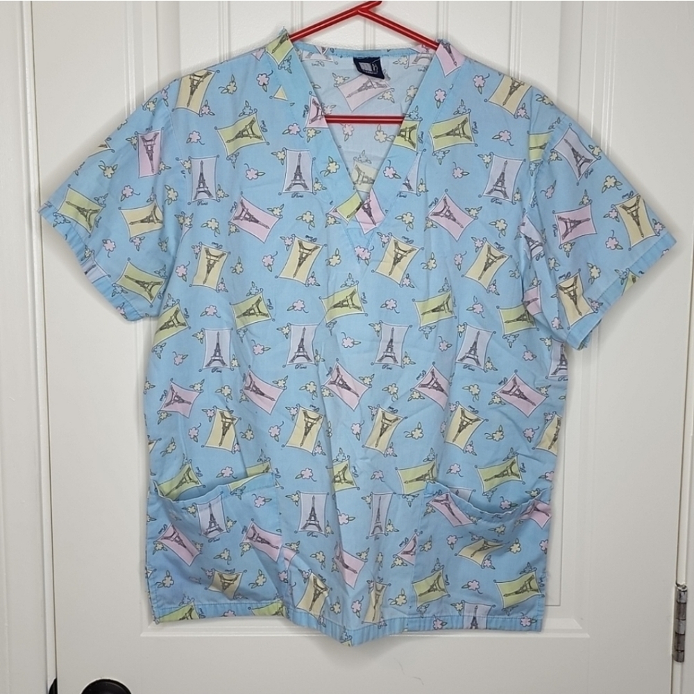 MG Medgear Paris Eiffel Tower All Over Print Light Blue